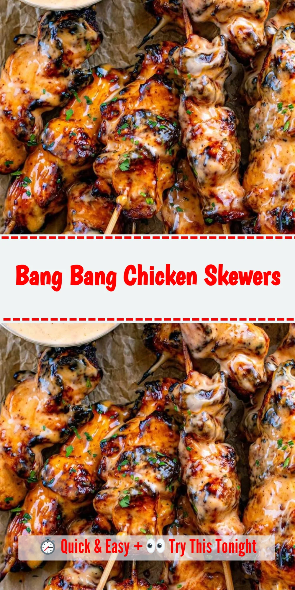 Bang Bang Chicken Skewers