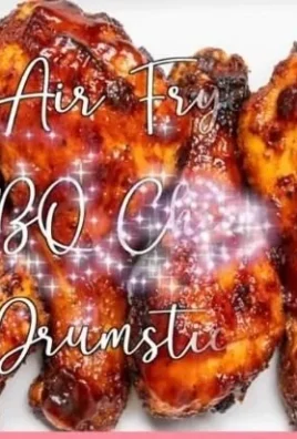 Air Fryer BBQ Chicken Drumsticks served on a plate