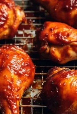 Oven-baked BBQ chicken drumsticks ready to serve