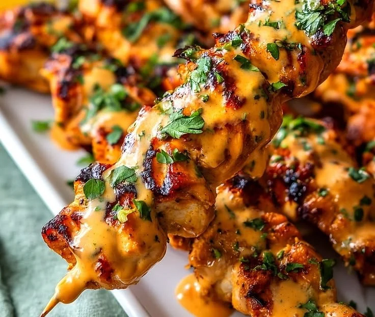 Mouthwatering Bang Bang Chicken Skewers