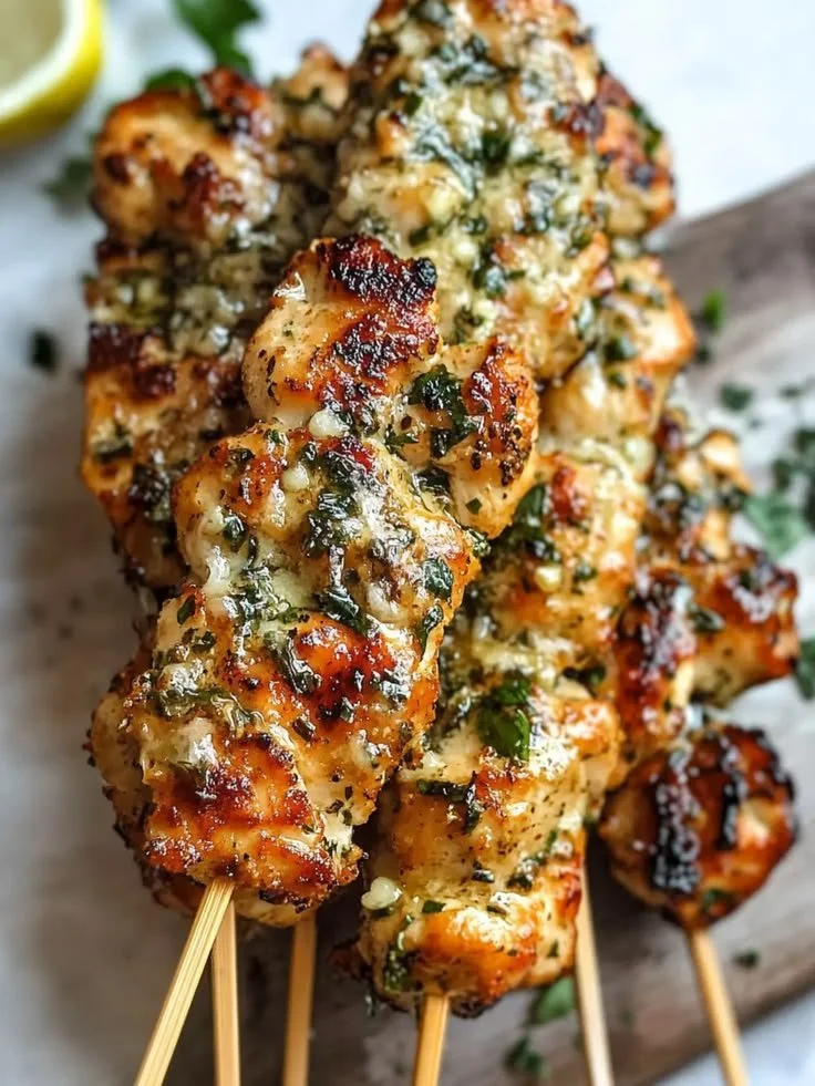 Savory Garlic Parmesan Chicken Skewers for Effortless Summer Grilling