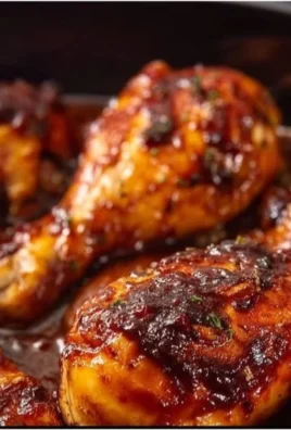 Slow cooker BBQ chicken drumsticks served with sauce