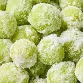 Bowl of 3-ingredient frozen candied grapes ready to enjoy
