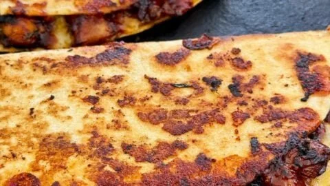 Blackstone Hot Honey BBQ Chicken Quesadillas