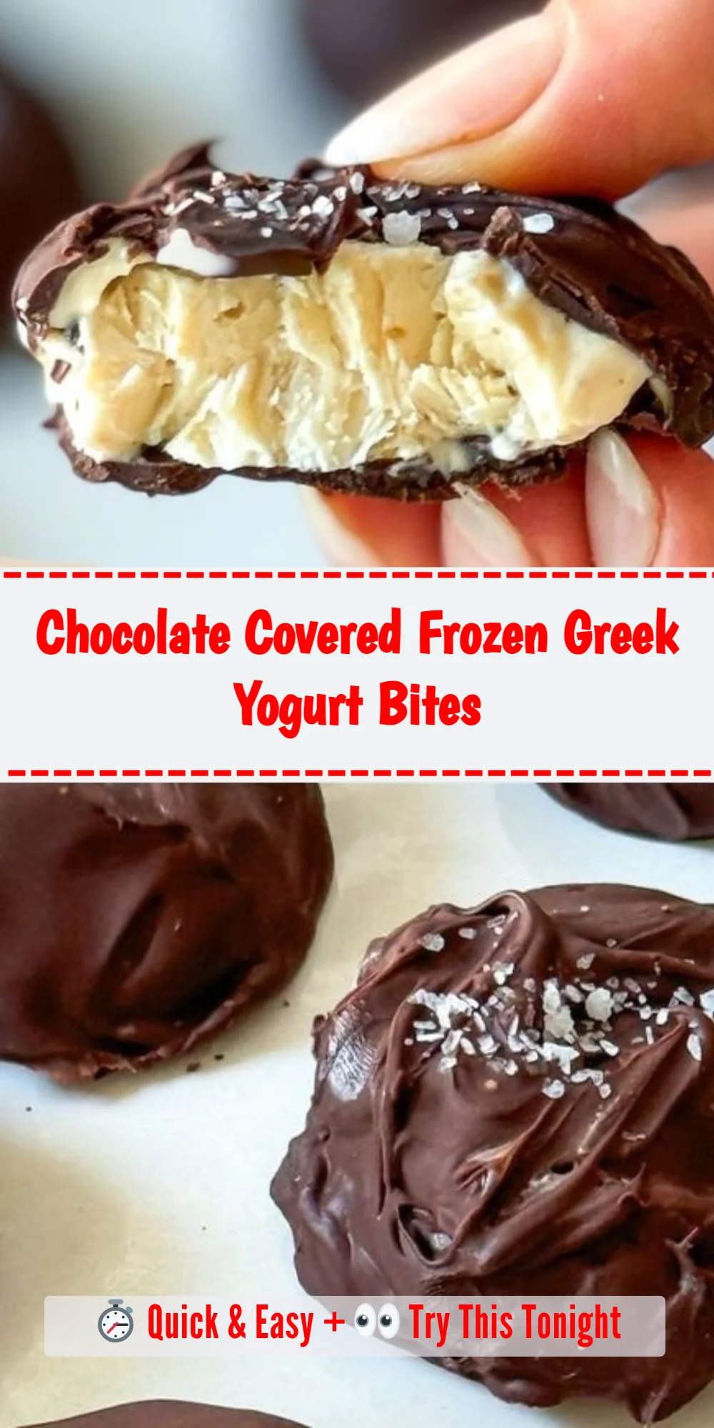Chocolate Covered Frozen Greek Yogurt Bites