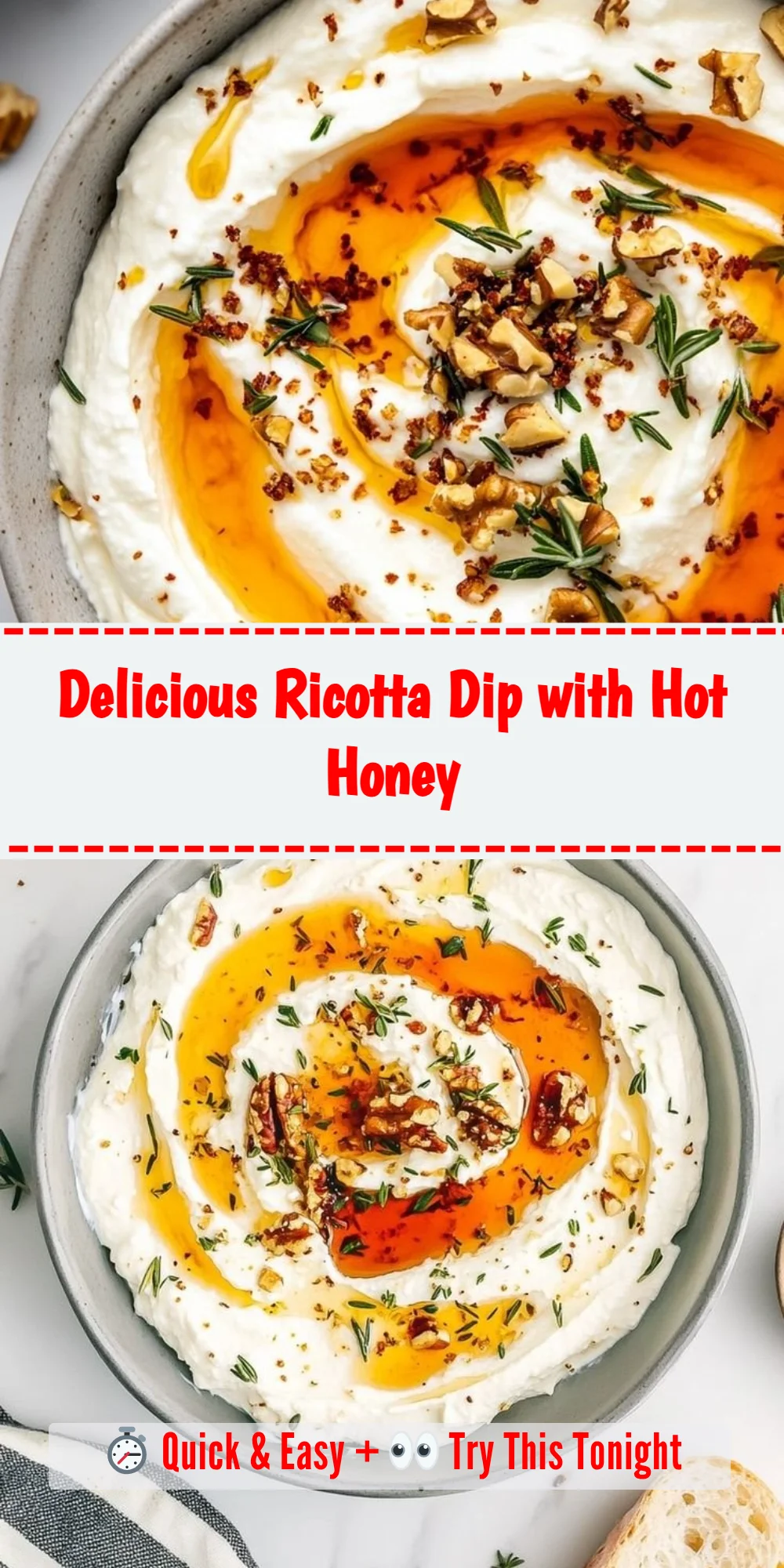 Delicious Ricotta Dip with Hot Honey