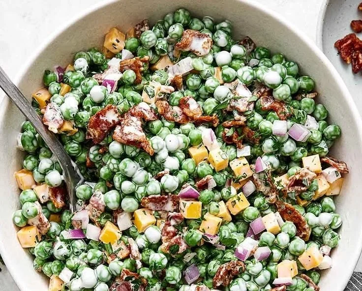 Easy Cold Pea Salad with Bacon