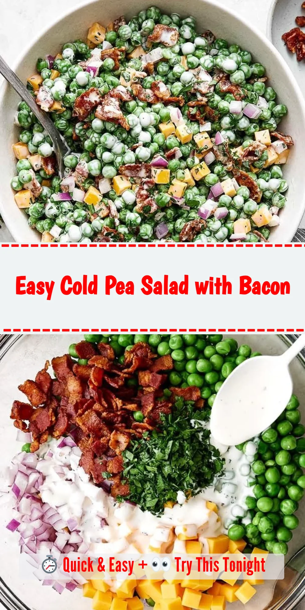 Easy Cold Pea Salad with Bacon