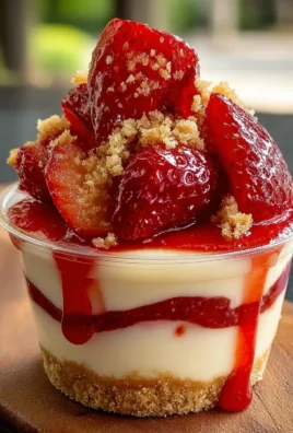 Easy no-bake strawberry cheesecake cups with fresh strawberries and cream