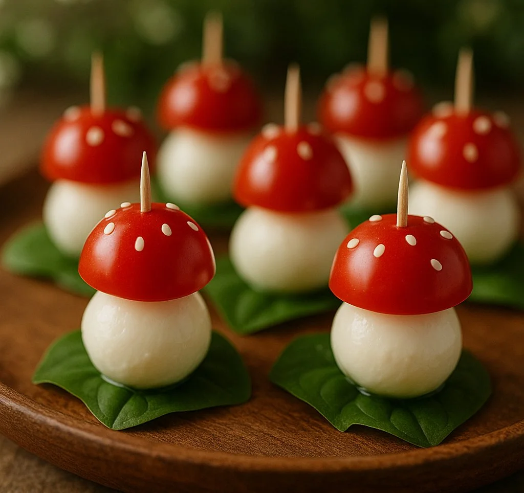 Fairy Toadstool Caprese Bites