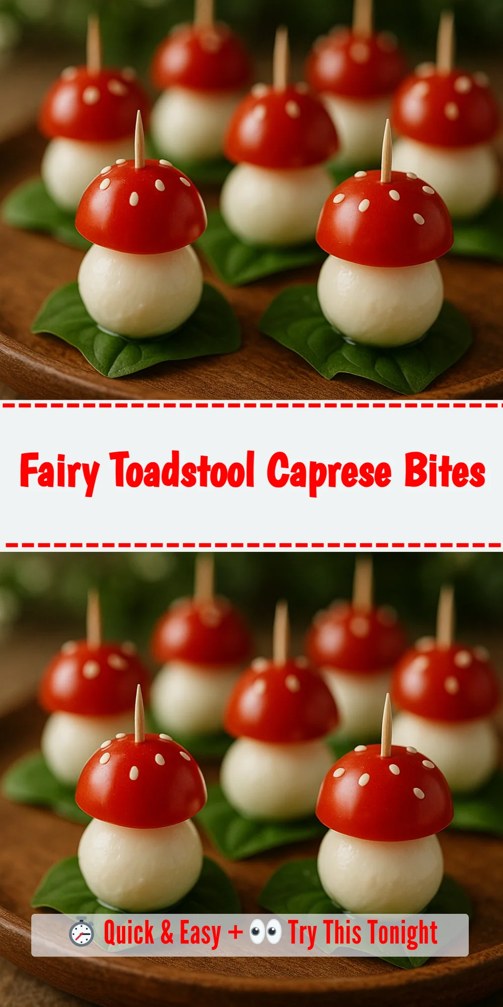 Fairy Toadstool Caprese Bites