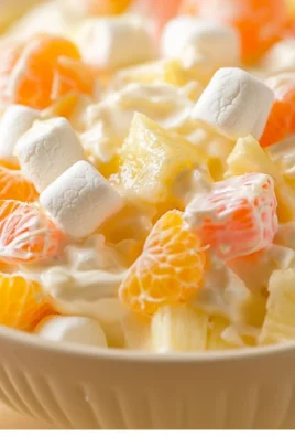 A refreshing bowl of Hawaiian Fruit Salad with tropical fruits like pineapple and mango.