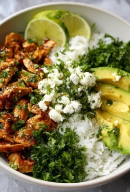Honey Lime Chicken & Avocado Rice Bowl with fresh ingredients