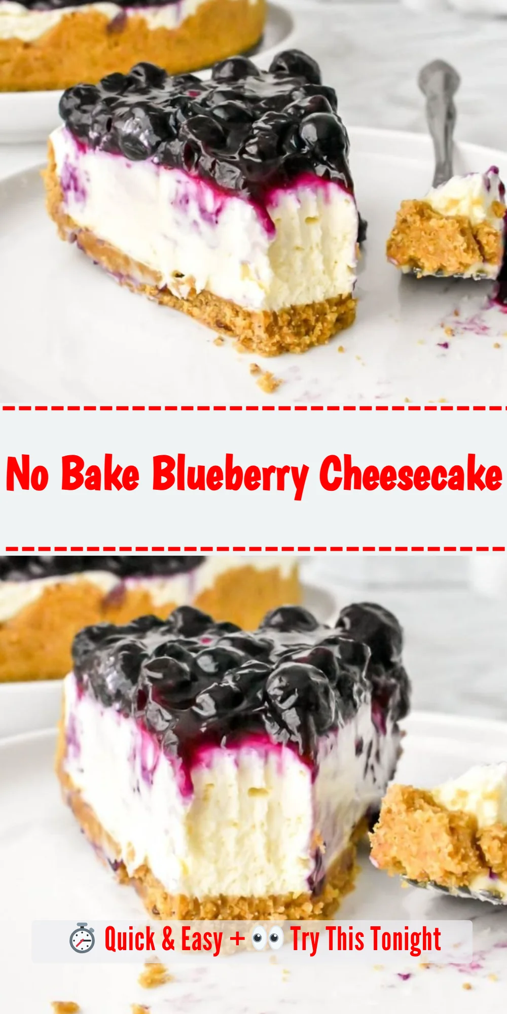 No Bake Blueberry Cheesecake