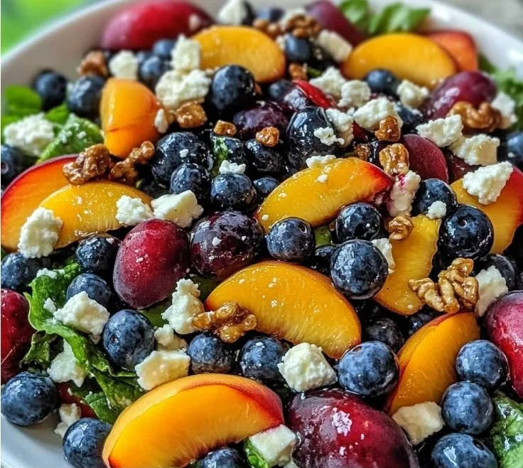 Peach and Blueberry Salad with Feta