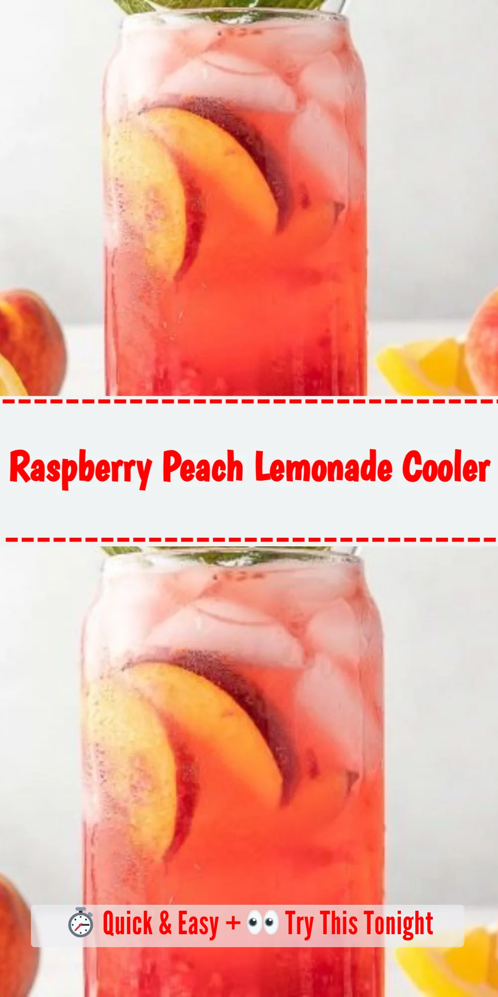 Raspberry Peach Lemonade Cooler