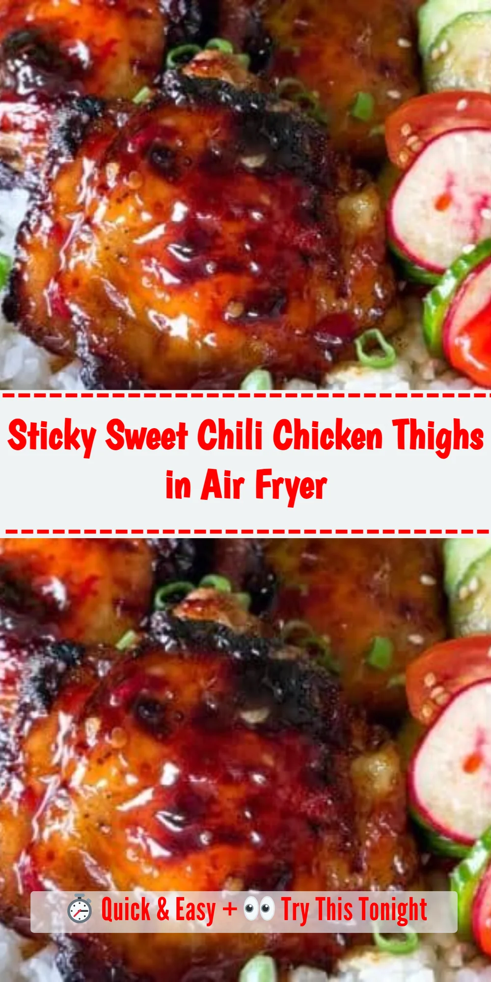 Sticky Sweet Chili Chicken Thighs in Air Fryer