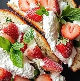 Delicious strawberry tea sandwiches on a serving platter