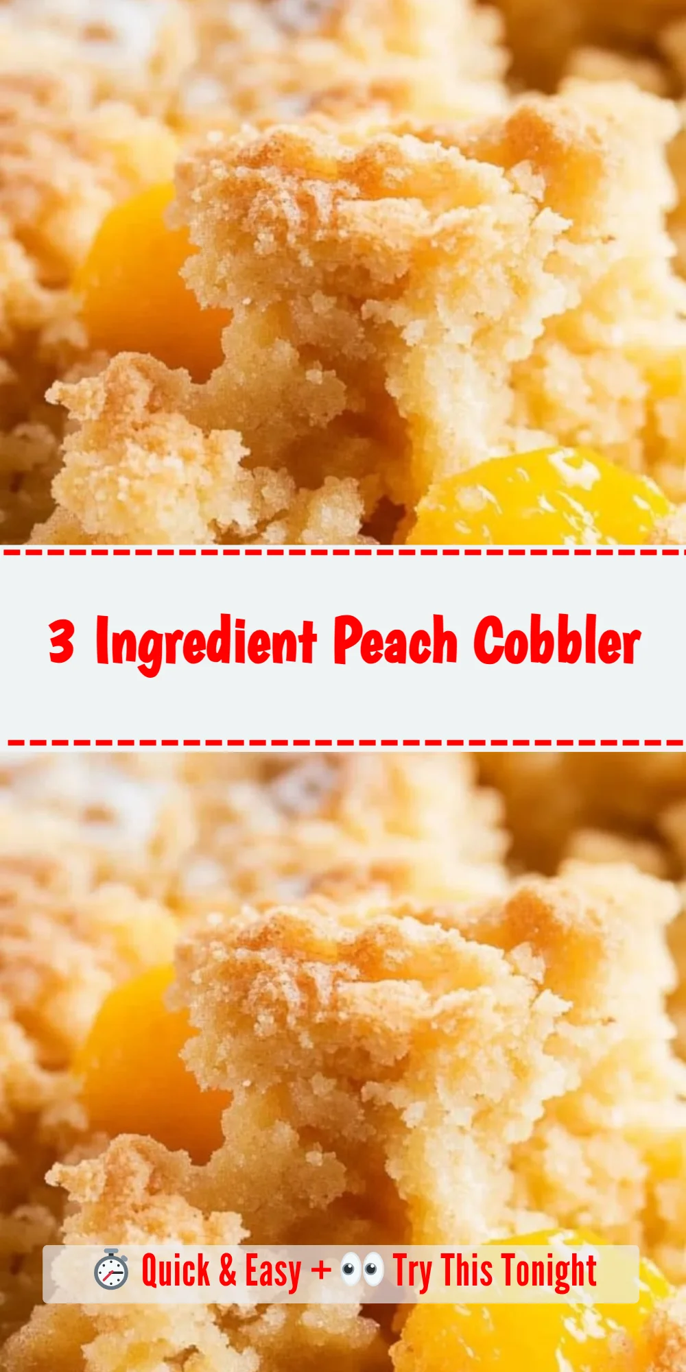 3 Ingredient Peach Cobbler