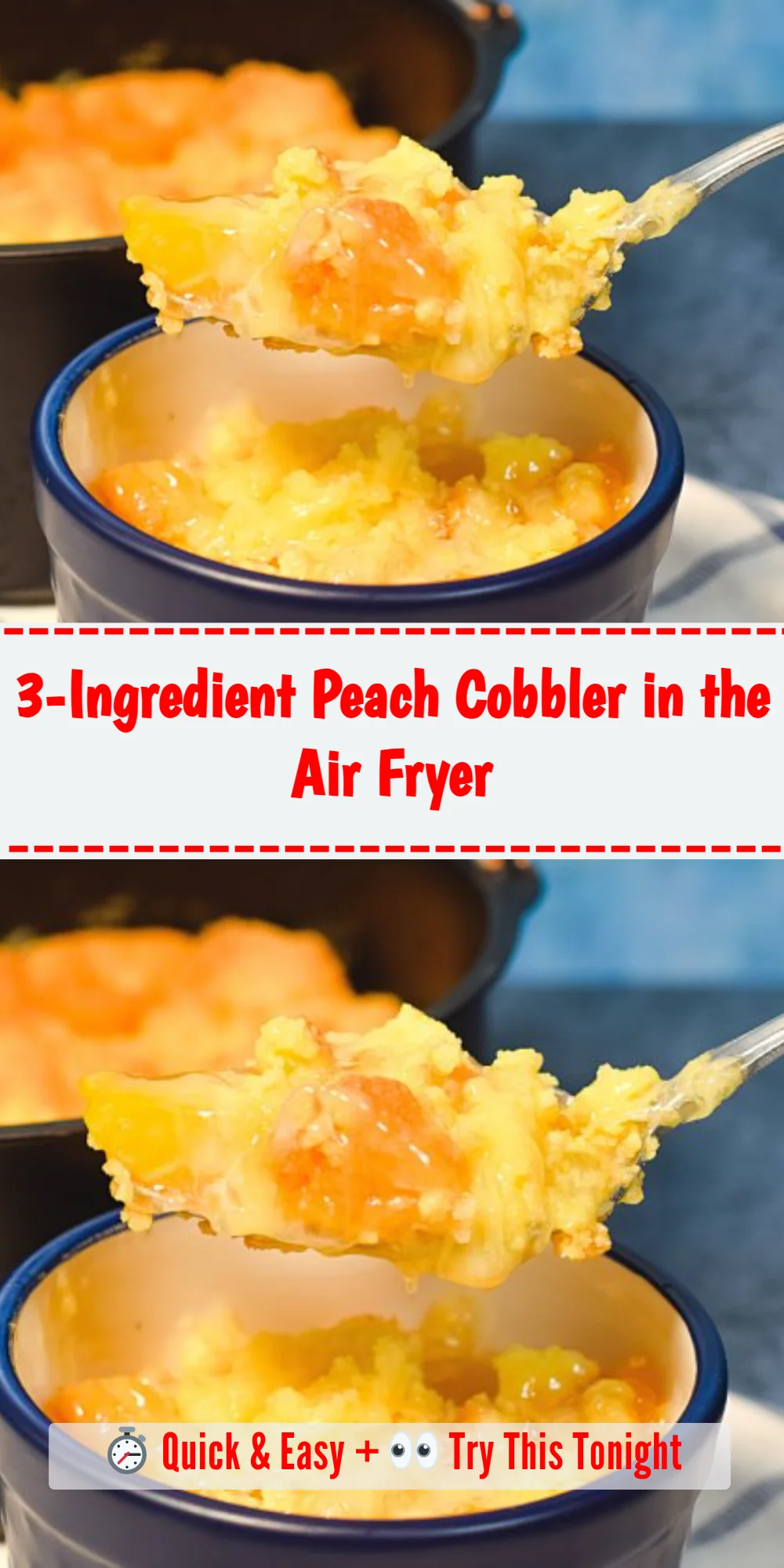 3-Ingredient Peach Cobbler in the Air Fryer