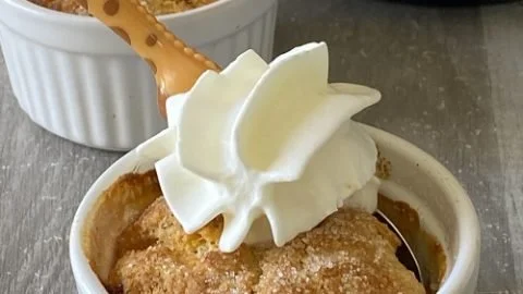 Air Fryer Peach Cobbler
