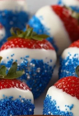 Festive chocolate dipped strawberries for 4th of July celebrations