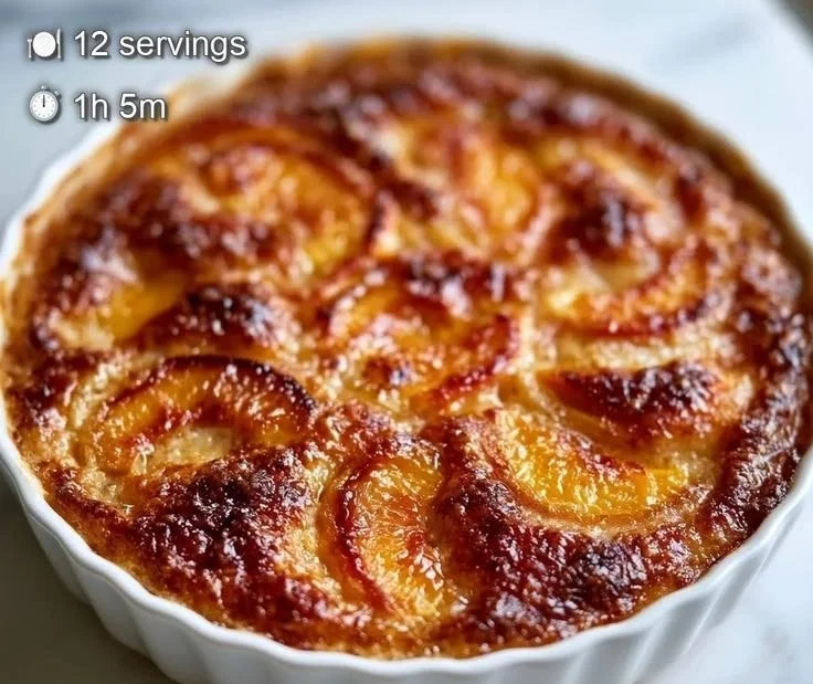 Classic peach cobbler dessert with juicy peaches and a golden crust