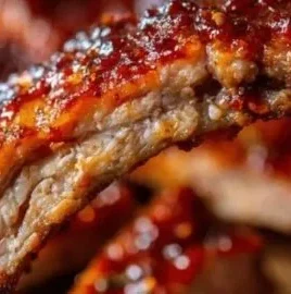 Delicious crockpot barbecue ribs served on a platter with sides