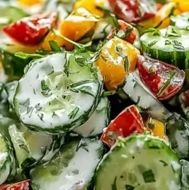 Cucumber Ranch Crack Salad with fresh cucumbers and ranch dressing
