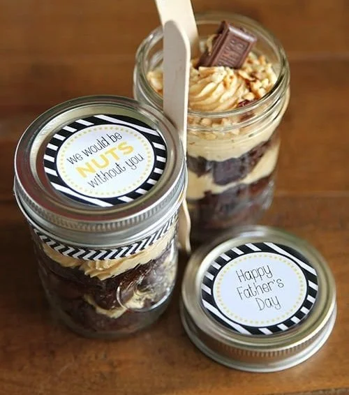 Easy Chocolate Peanut Butter Brownie Dessert in a Jar