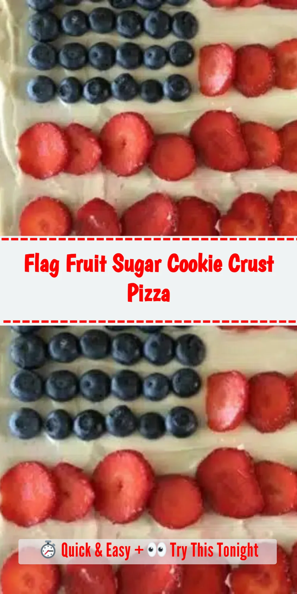 Flag Fruit Sugar Cookie Crust Pizza