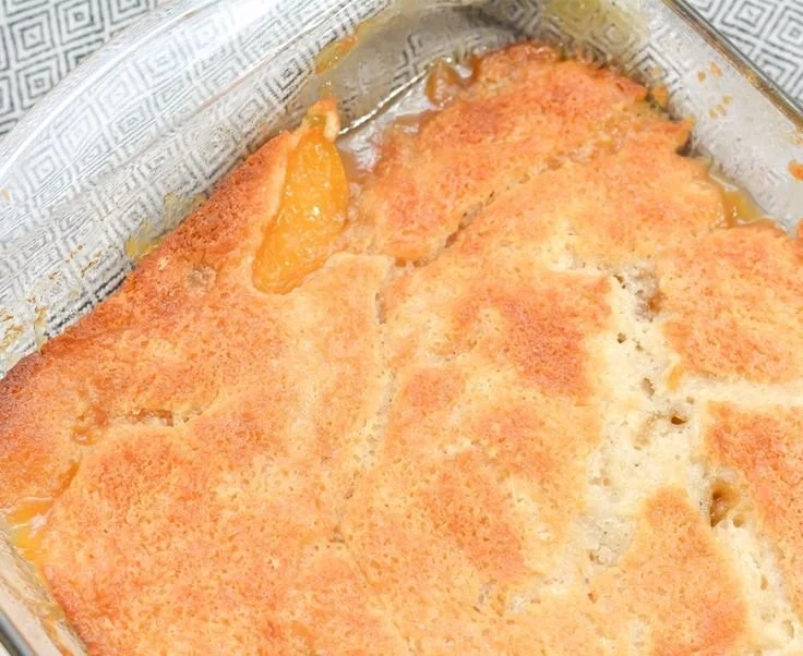 Delicious Georgia Peach Cobbler dessert with fresh peaches and golden crust