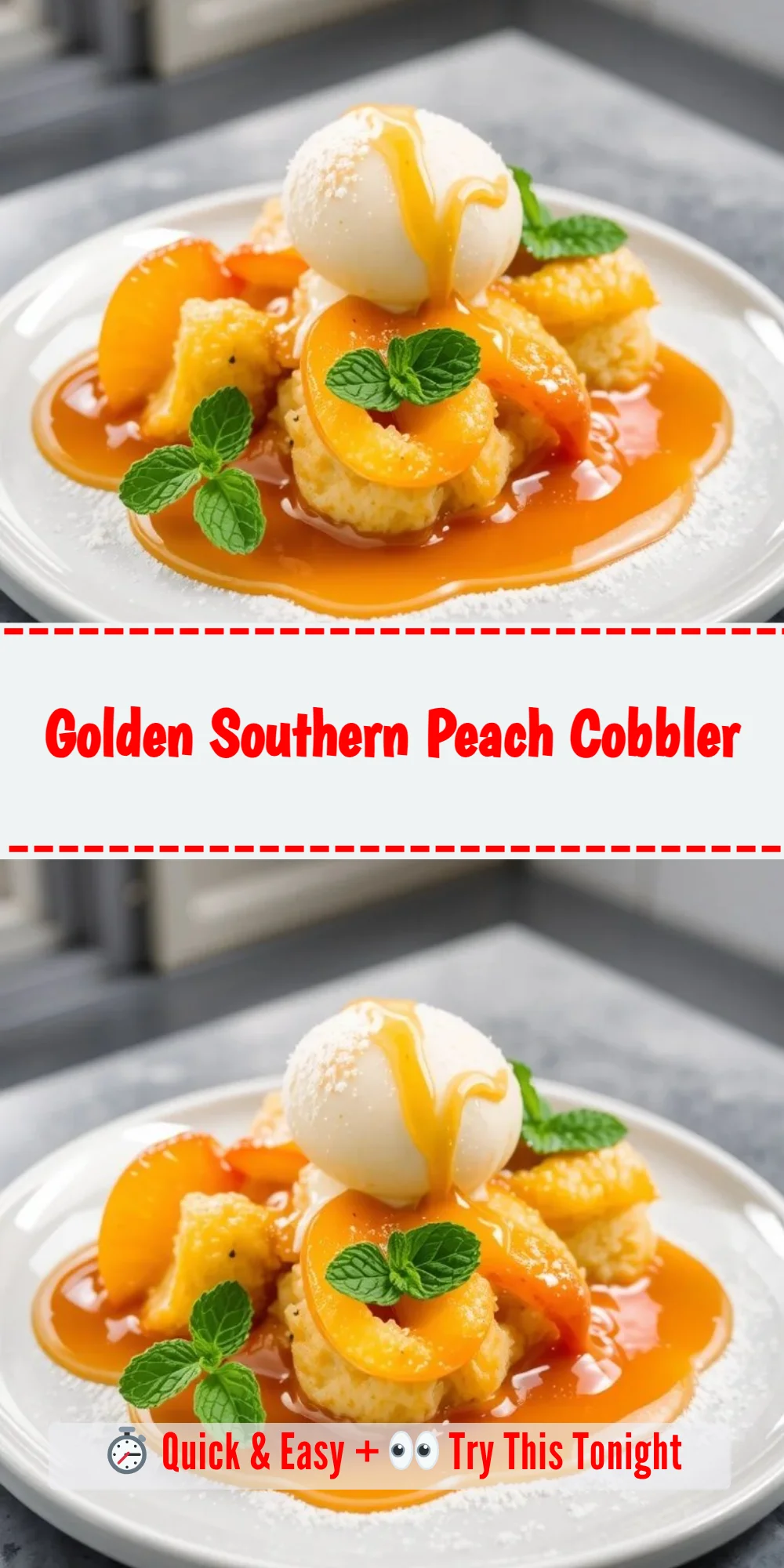 Golden Southern Peach Cobbler