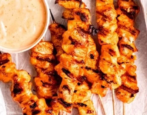 Grilled Bang Bang Chicken Skewers