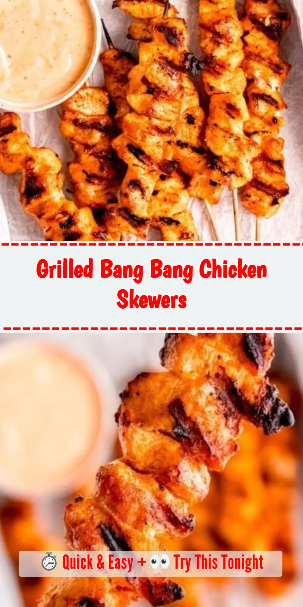 Grilled Bang Bang Chicken Skewers