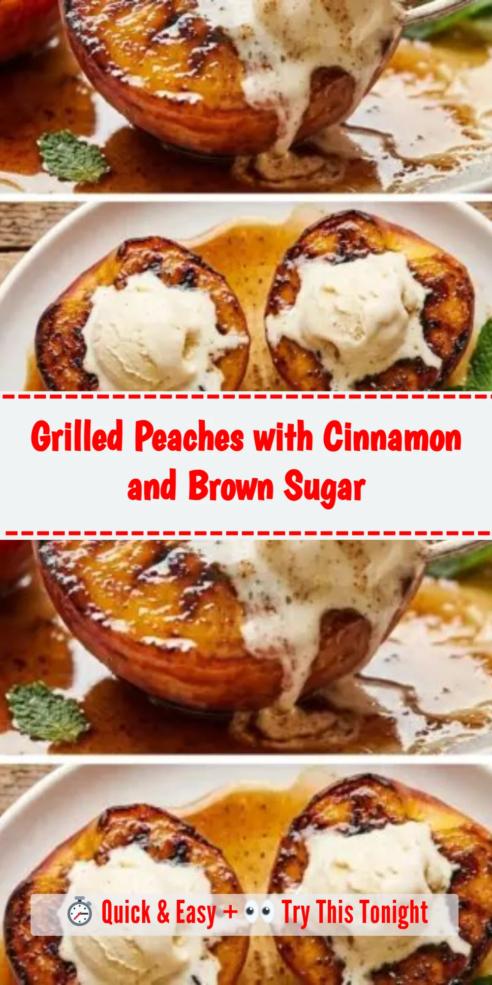 Grilled Peaches with Cinnamon and Brown Sugar
