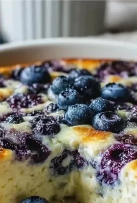 High Protein Blueberry Cottage Cheese Breakfast Bake served in a dish
