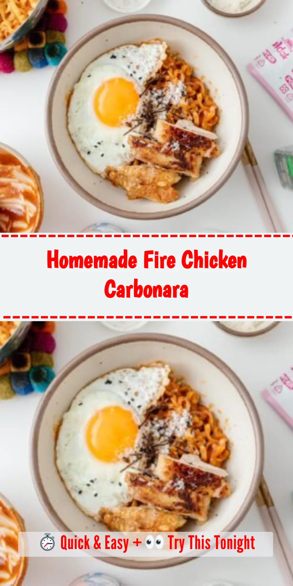 Homemade Fire Chicken Carbonara