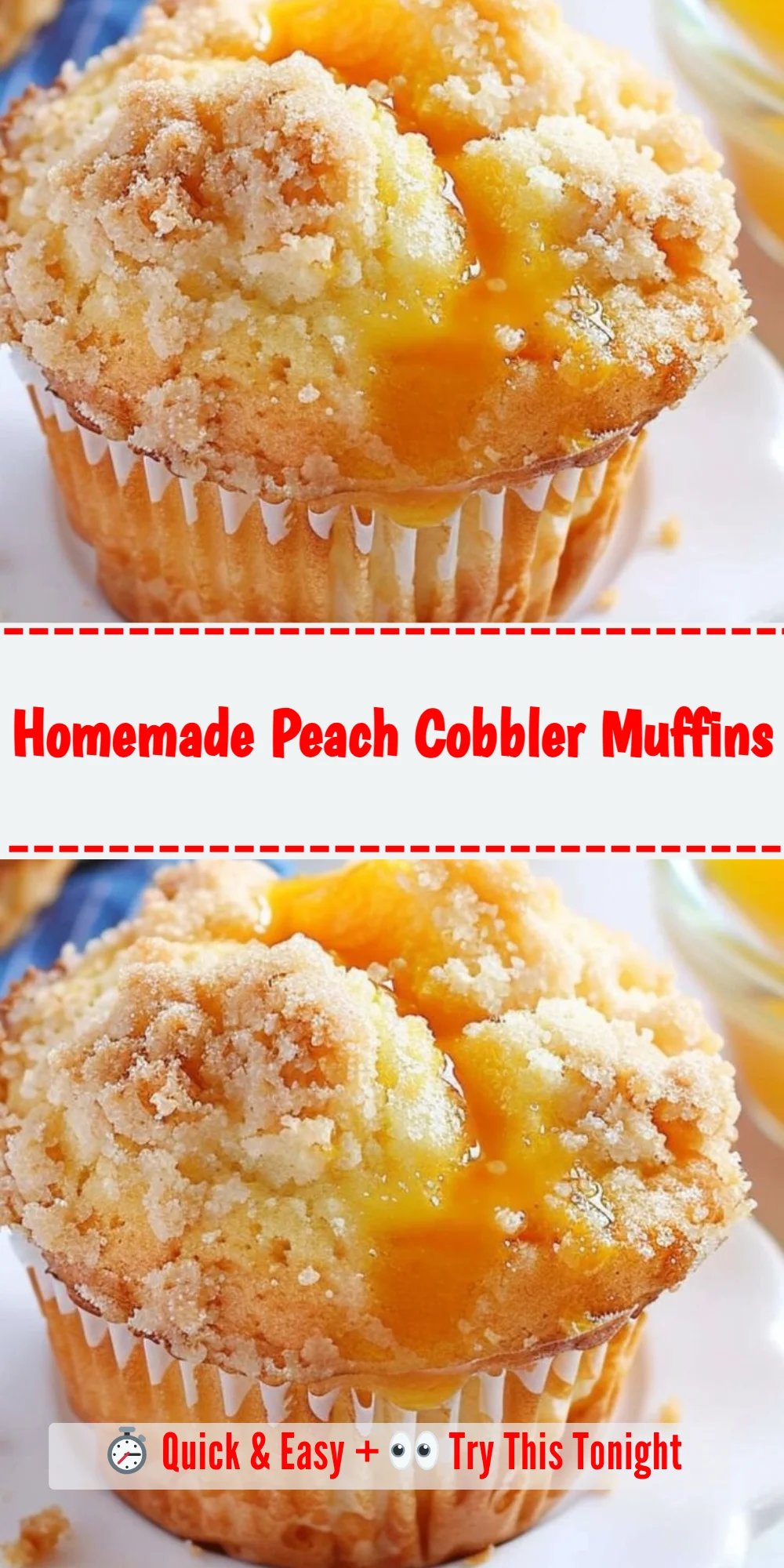 Homemade Peach Cobbler Muffins