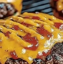 Juicy crack burgers ready for BBQ, showcasing delicious grilled perfection.