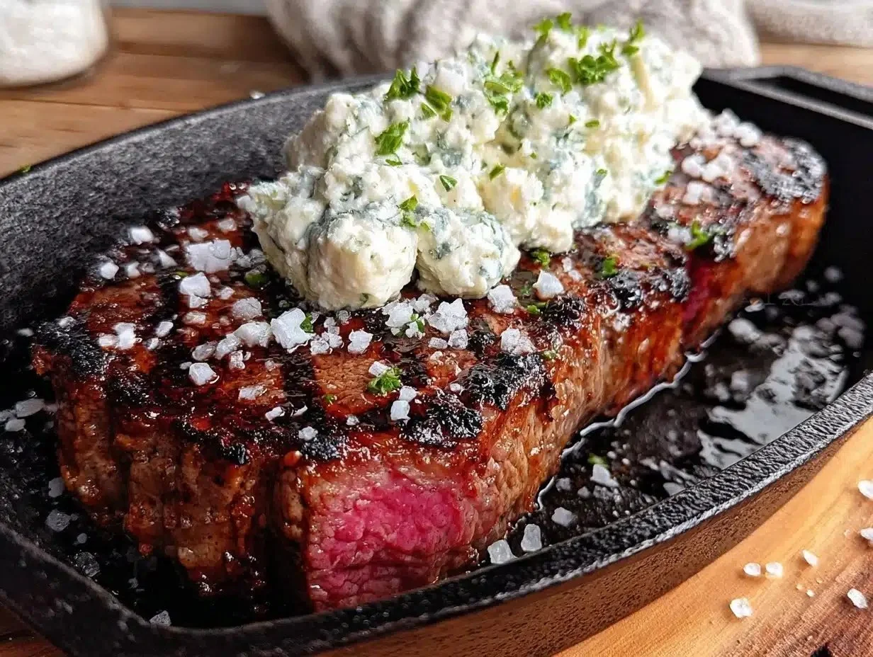NY Strip Steak with Blue Cheese Butter