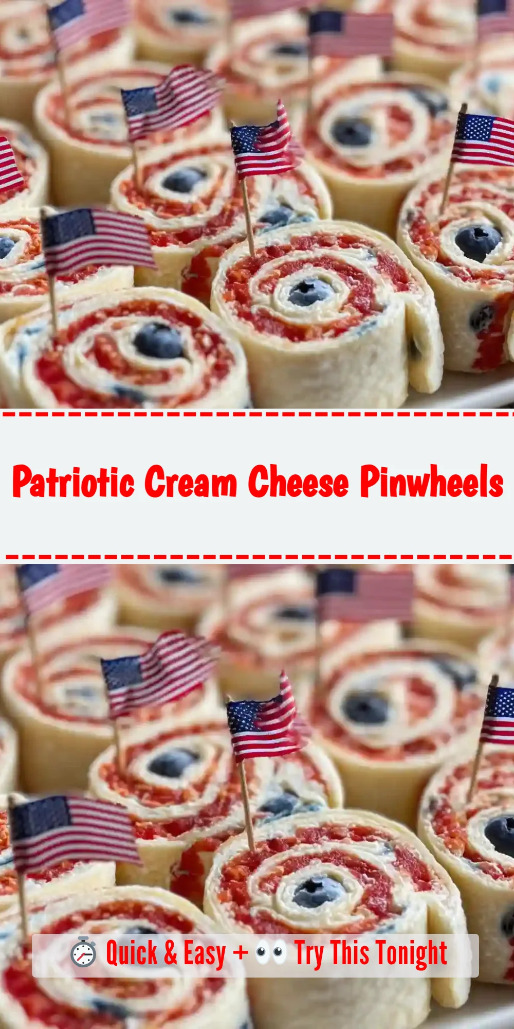 Patriotic Cream Cheese Pinwheels