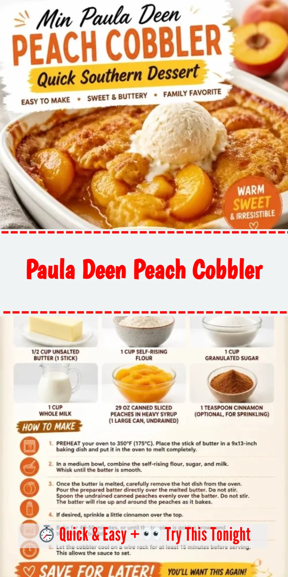Paula Deen Peach Cobbler