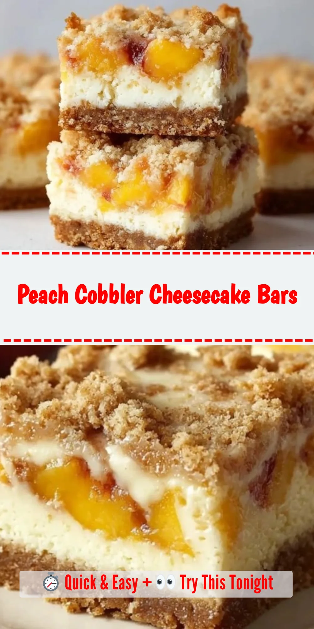 Peach Cobbler Cheesecake Bars