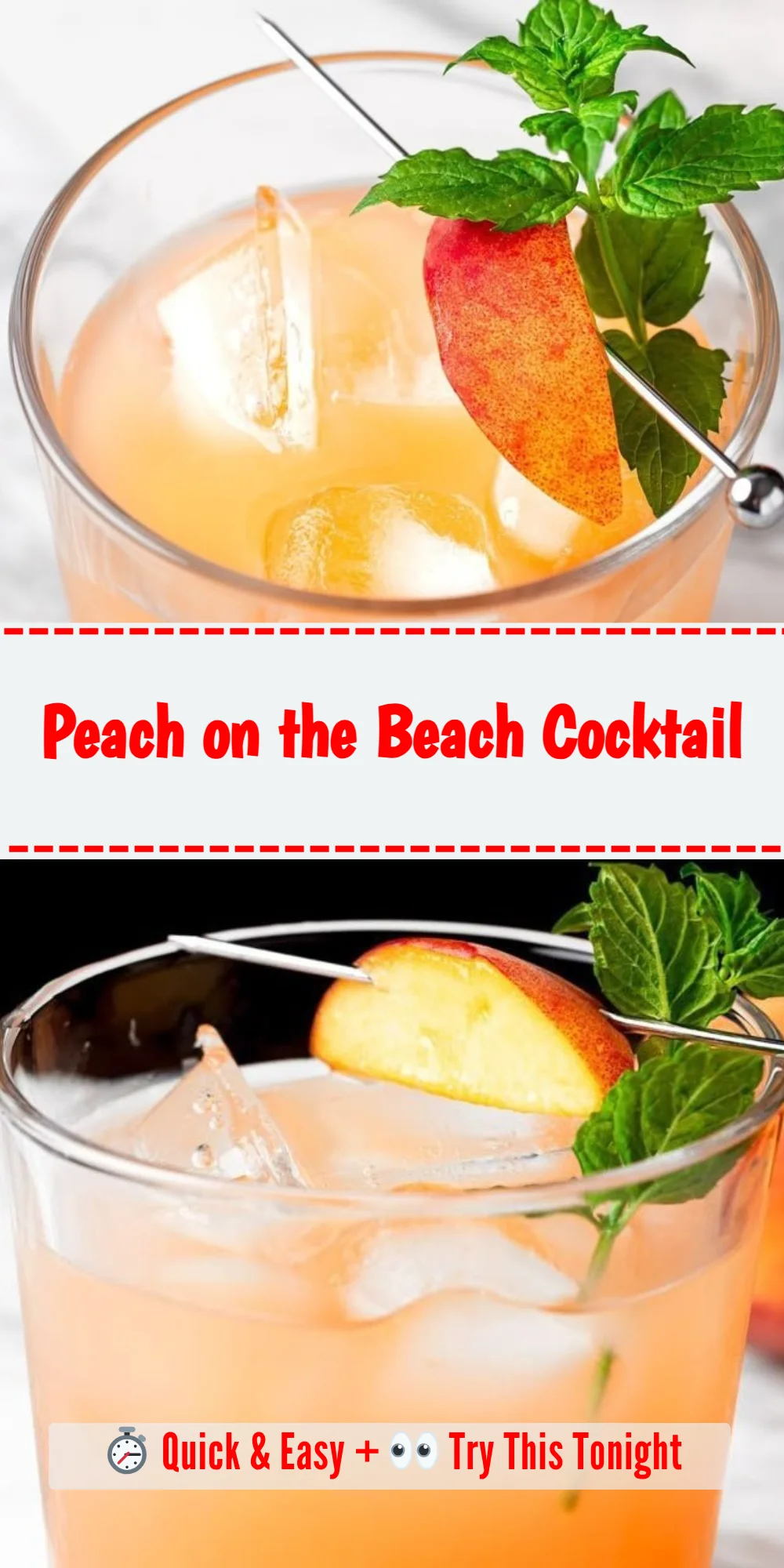 Peach on the Beach Cocktail