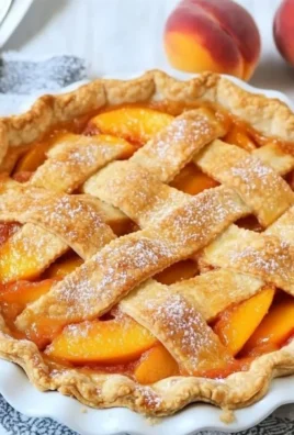 Homemade peach pie with juicy peach filling and flaky crust