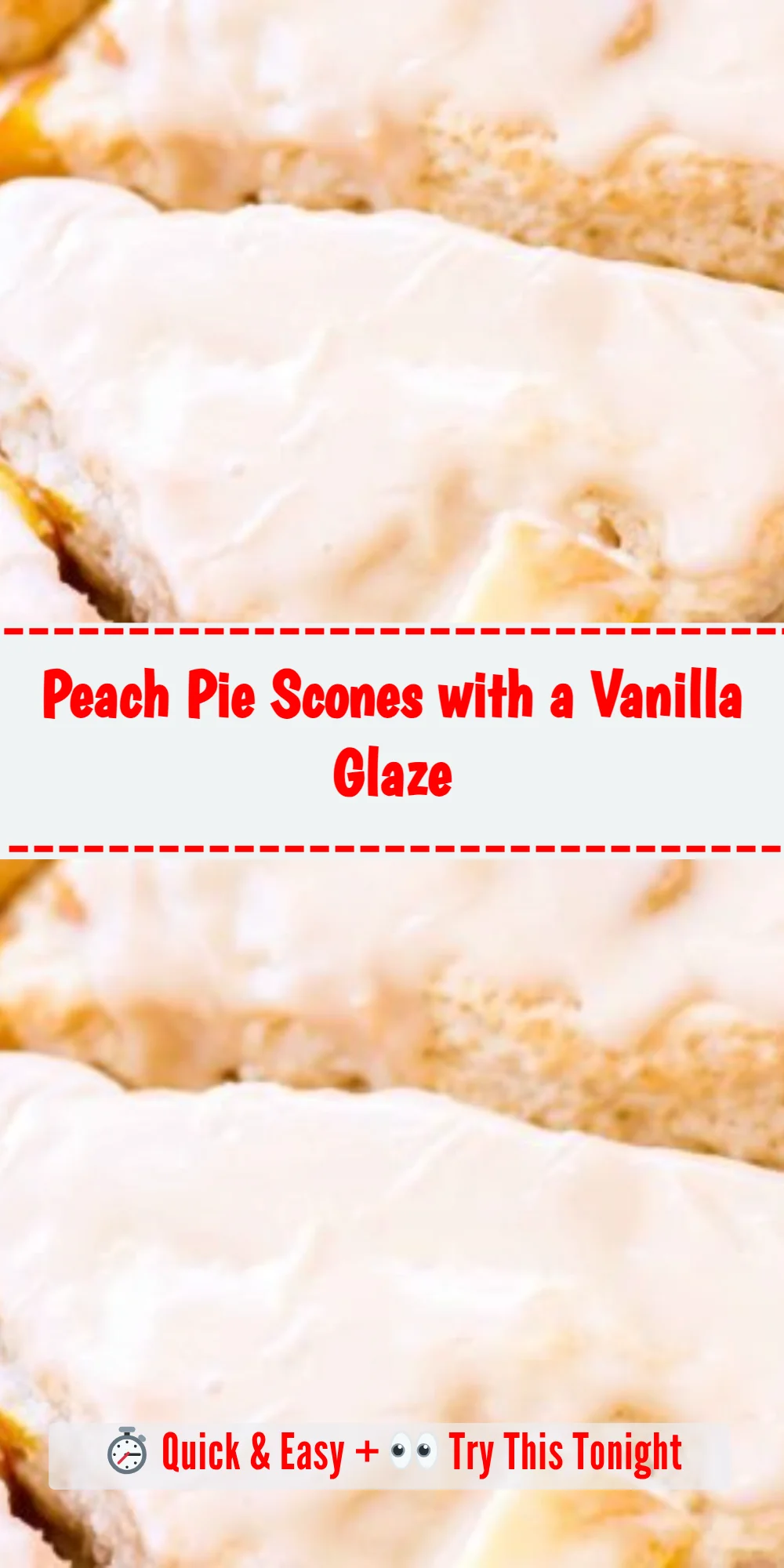 Peach Pie Scones with a Vanilla Glaze