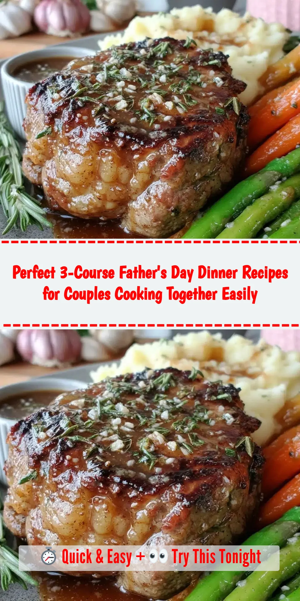 Perfect 3-Course Father's Day Dinner Recipes for Couples Cooking Together Easily