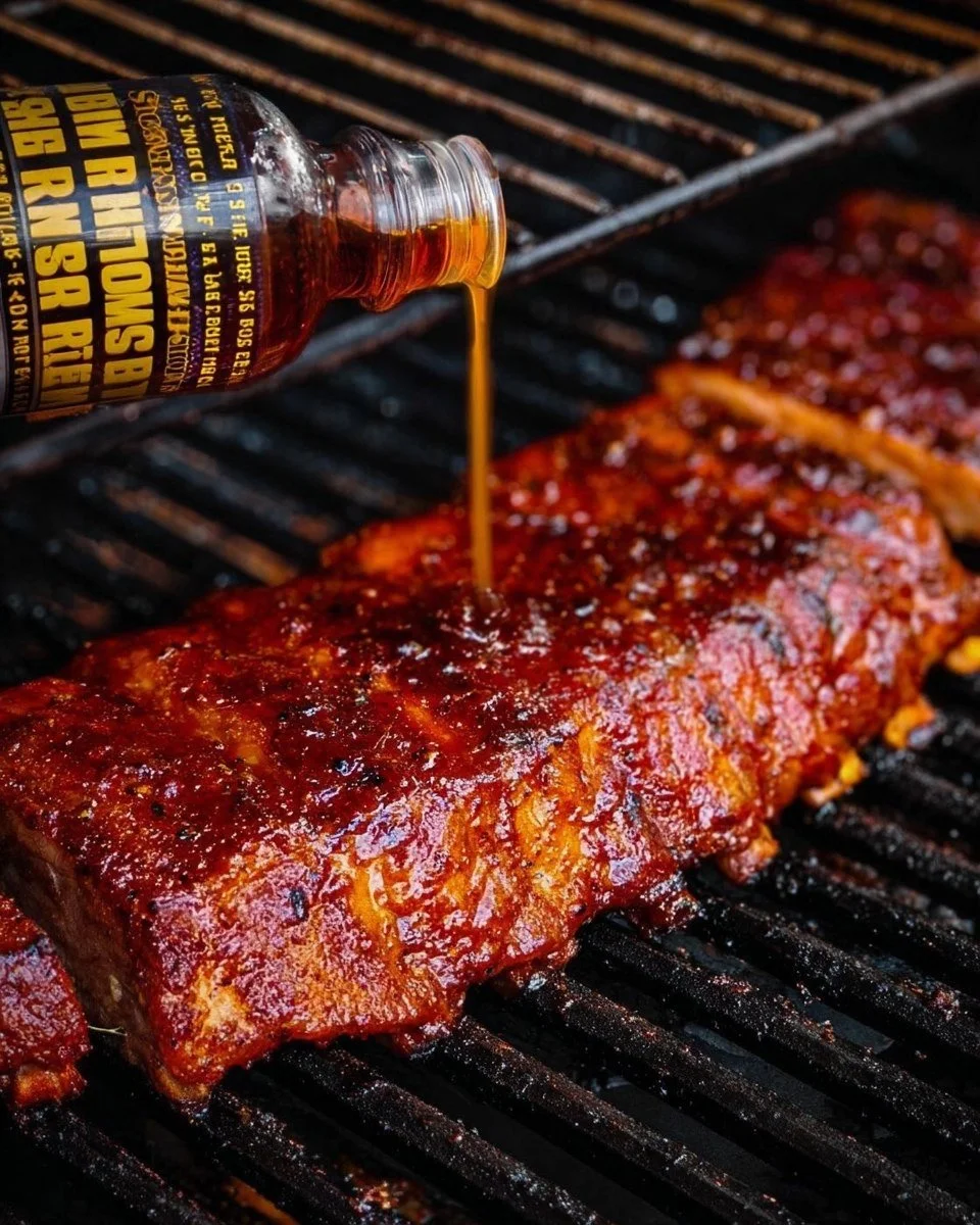 Delicious smoked baby back ribs served for Father's Day BBQ.