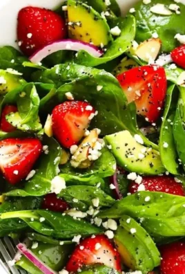 Fresh Strawberry Avocado Spinach Salad with vibrant ingredients